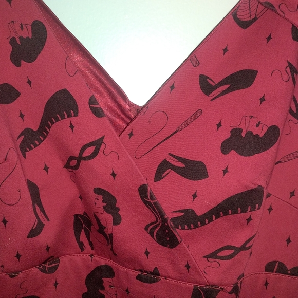 Deadly Dames Fetish Print Tie Me Up Dress Medium - Picture 4 of 6